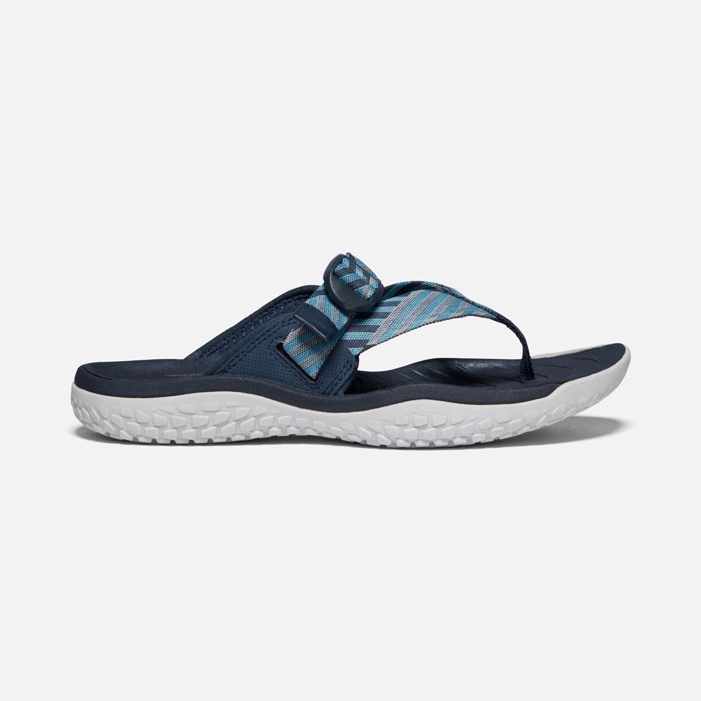 Chanclas Keen Mexico Azul Marino/Blancos - Mujer Solr Toe Post Sandal - JK9687413